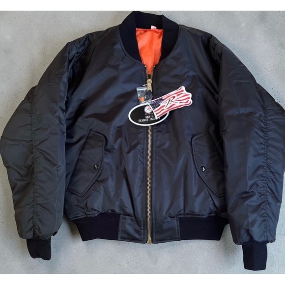 Rothco Other - Rothco MA-1 Flight Jacket Black Marine Bulldogs Graphic Bomber Mens Small NWT